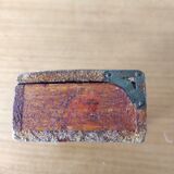 Wooden box decorated badge and unicorn