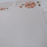 Antique dish in white ceramic and pink spring flowers Niderviller France