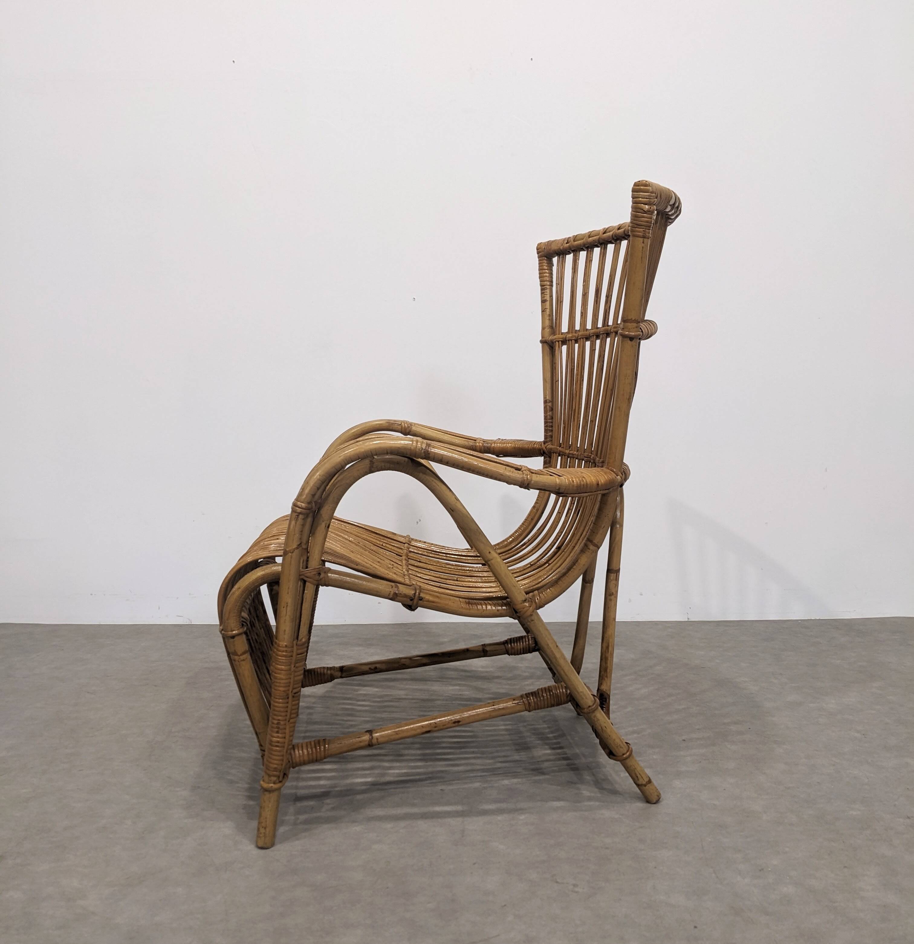 Vintage bamboo armchair
