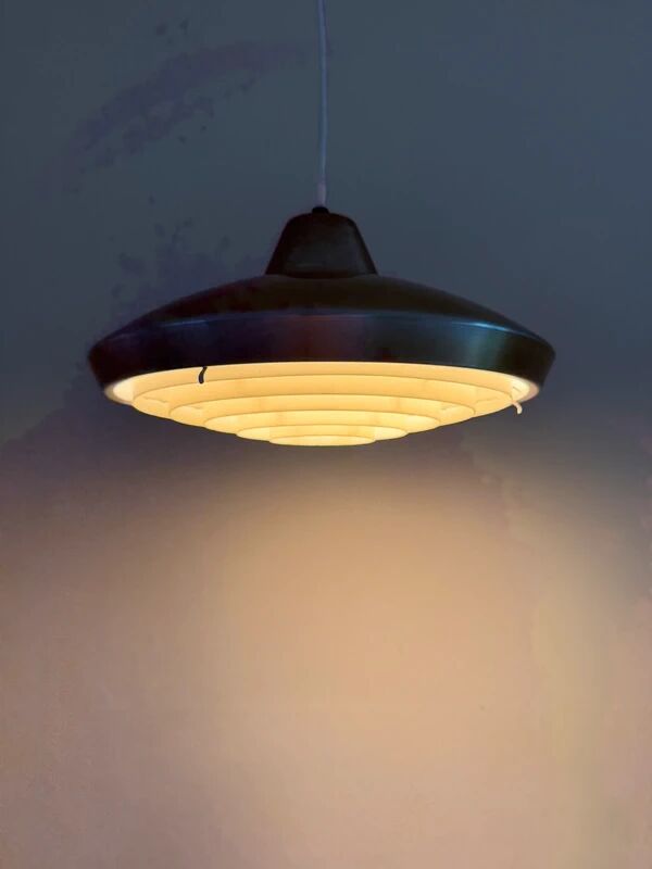 Lampe danoise vintage - Lampe en bronze avec diffuseur