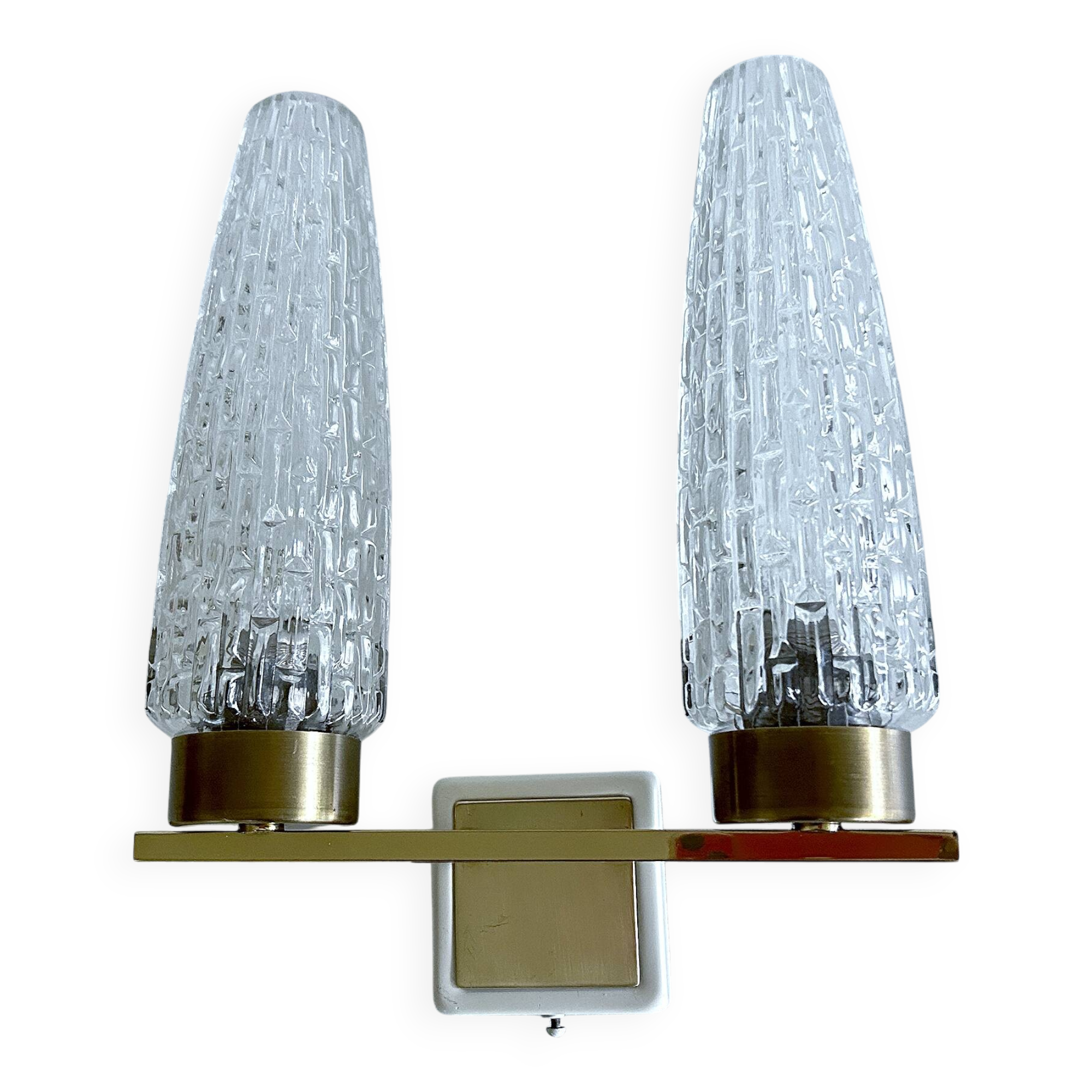 Vintage Glass & Brass Wall Light
