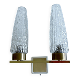 Vintage Glass & Brass Wall Light