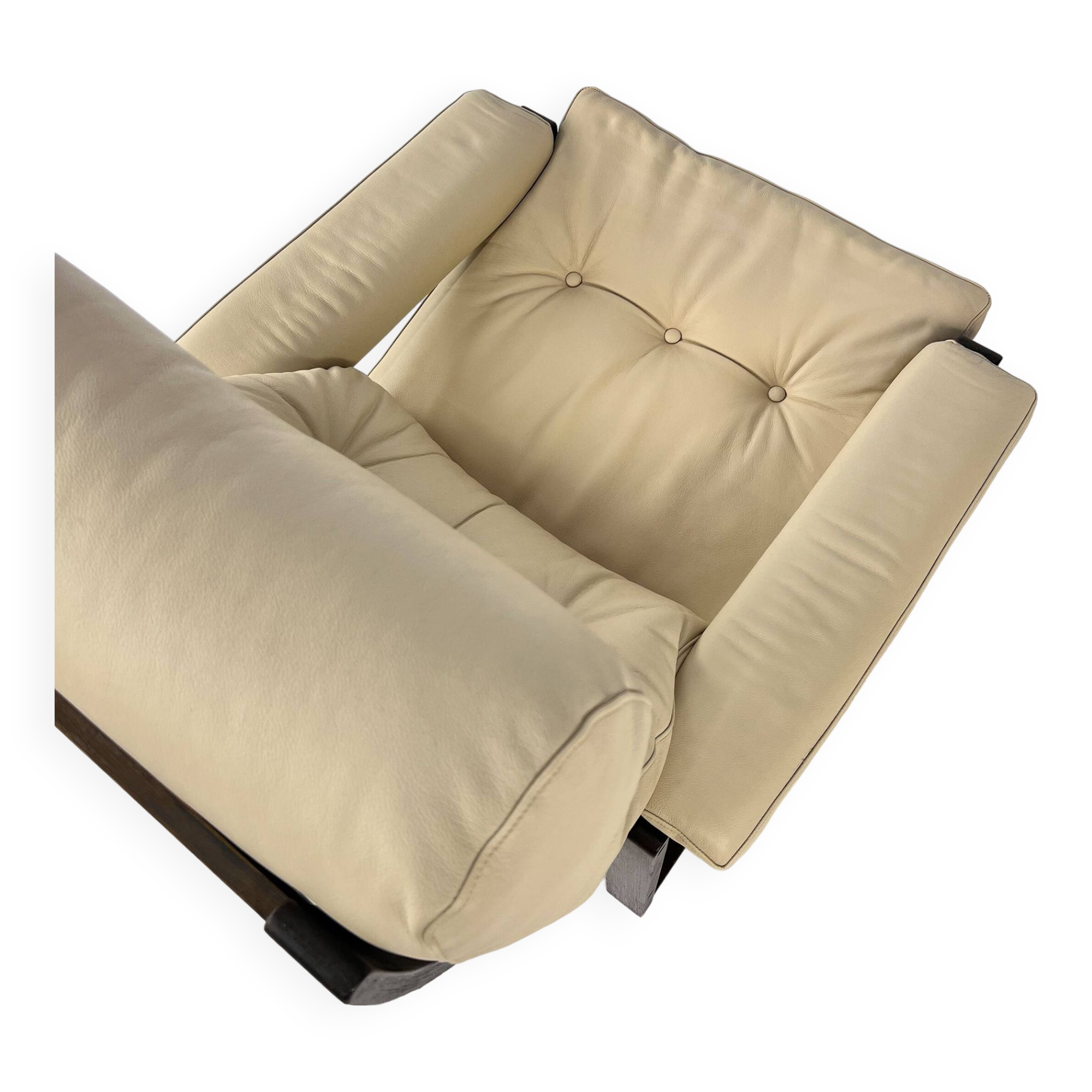 Fauteuil Scandinave en Cuir, Chêne et Bouleau, 1960