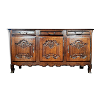 Buffet in Liège enfilade Louis XV era in solid oak around 1750-1780