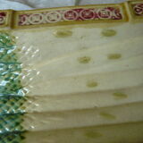 Old asparagus dish in saline slip fixed cradle