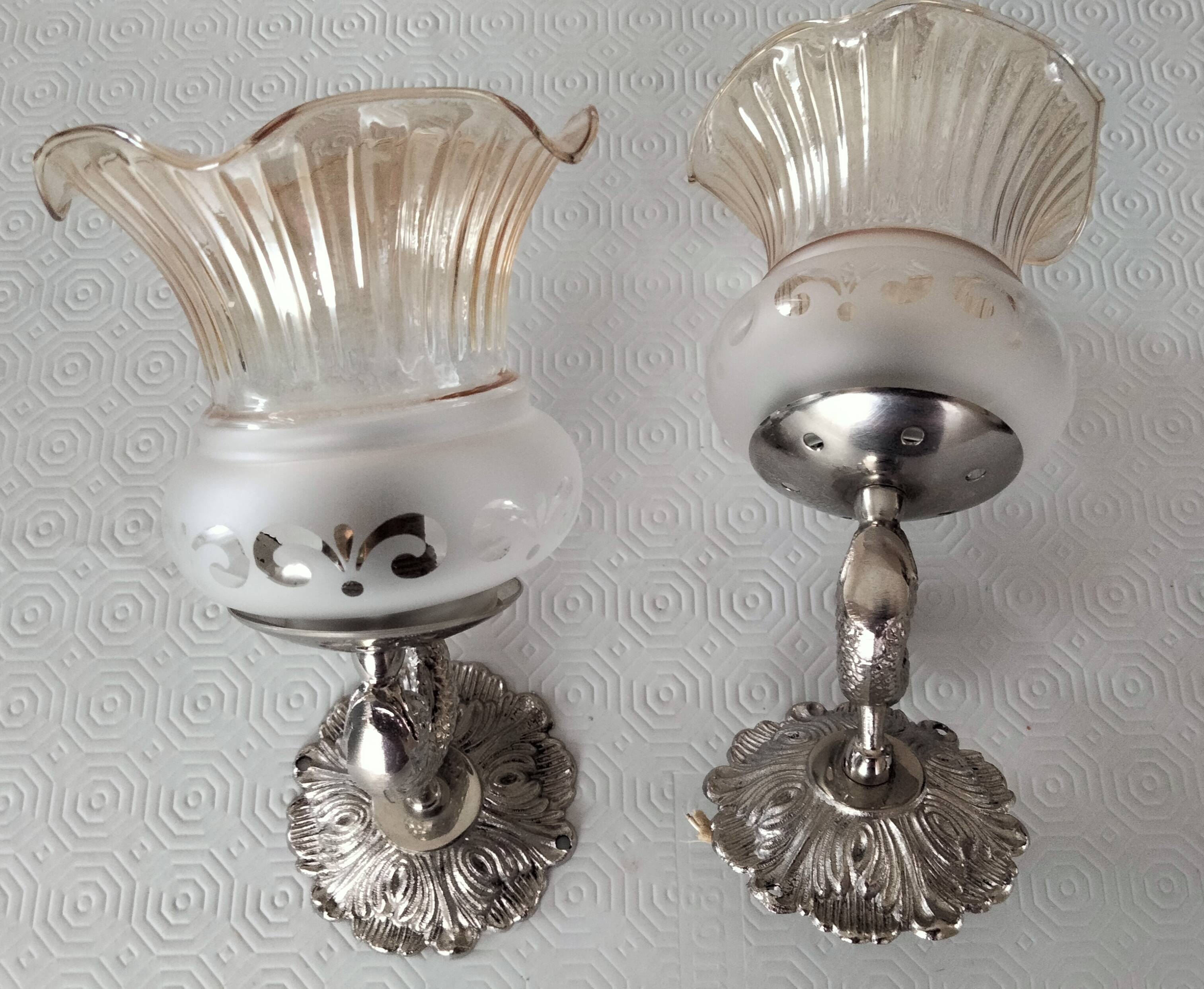 2 antique bathroom sconces
