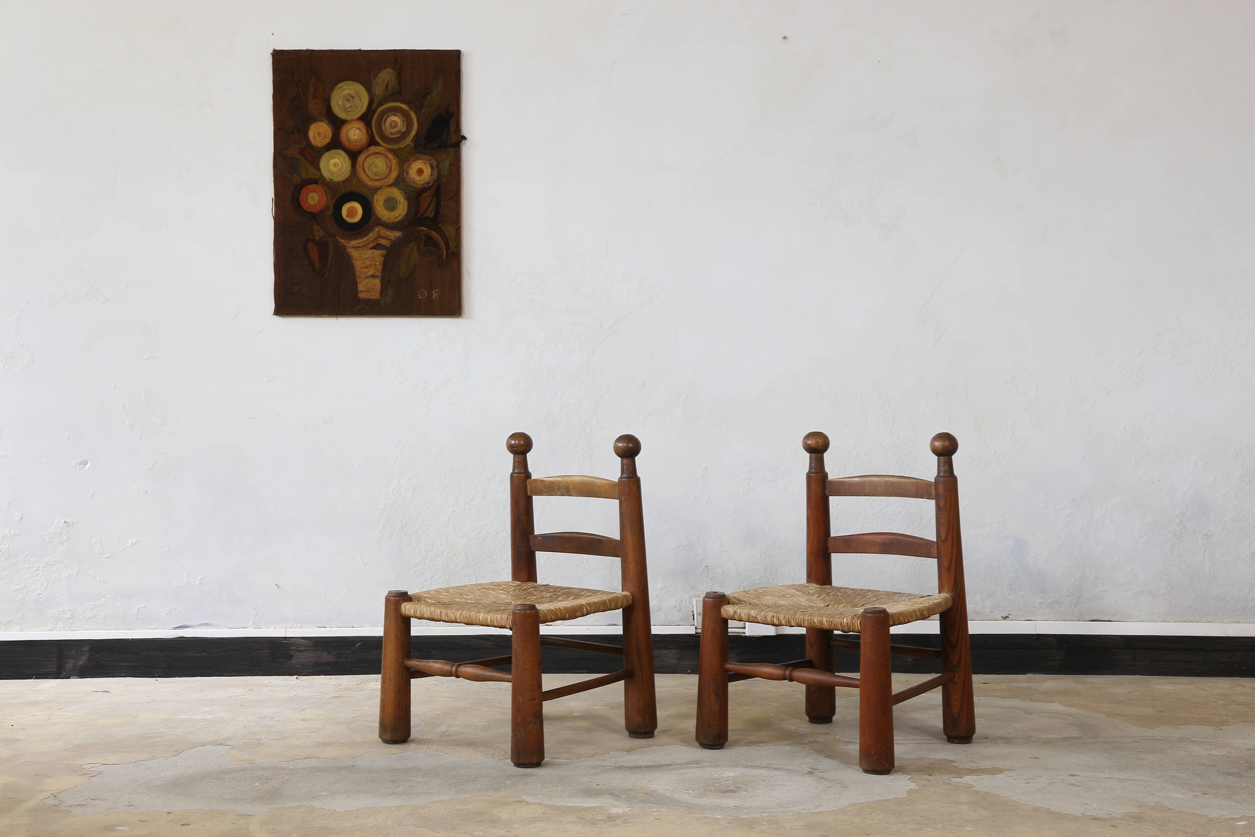 Chaise paillé  Charles Dudouyt