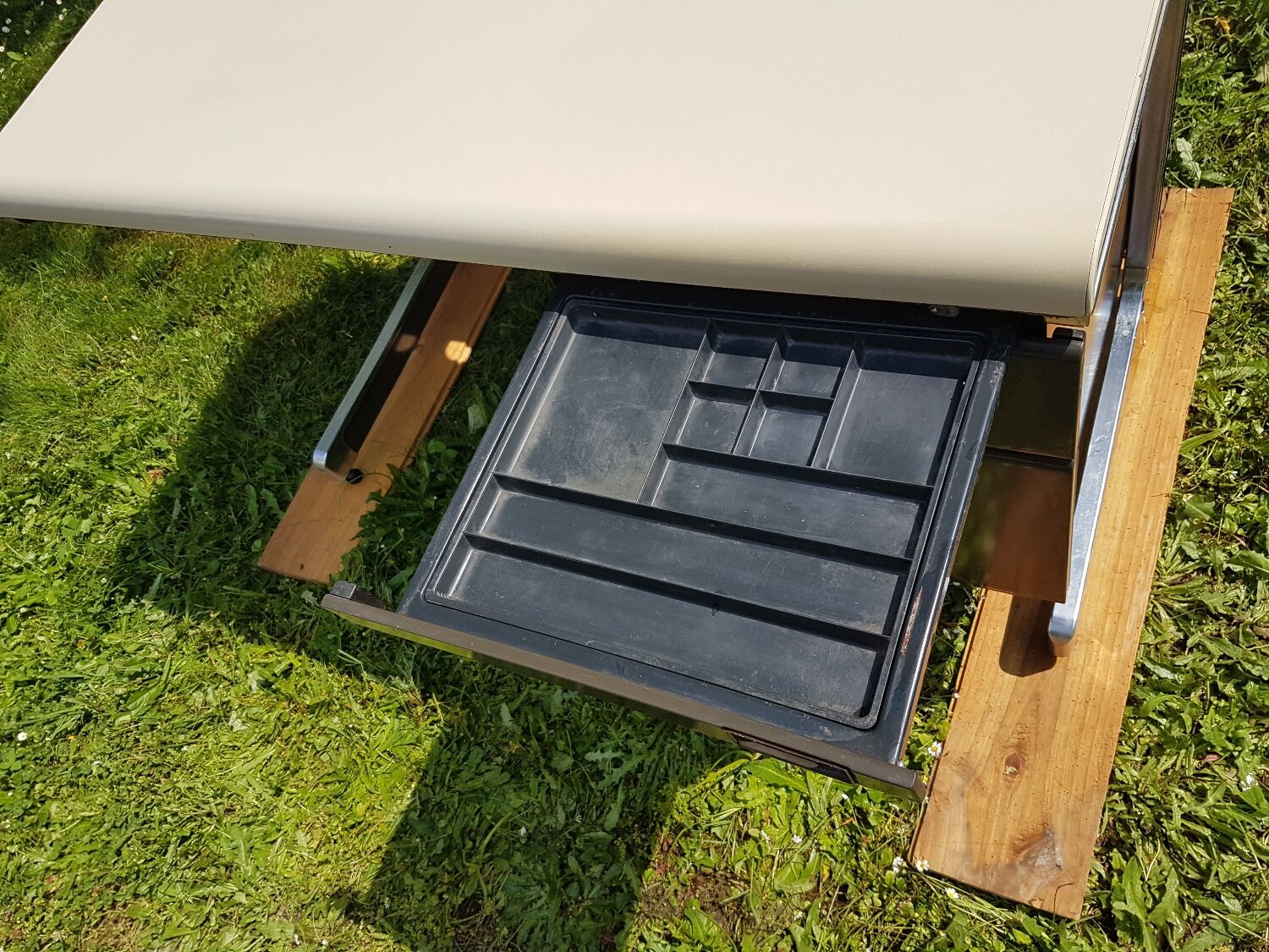 Metal and chrome desk from the 70s