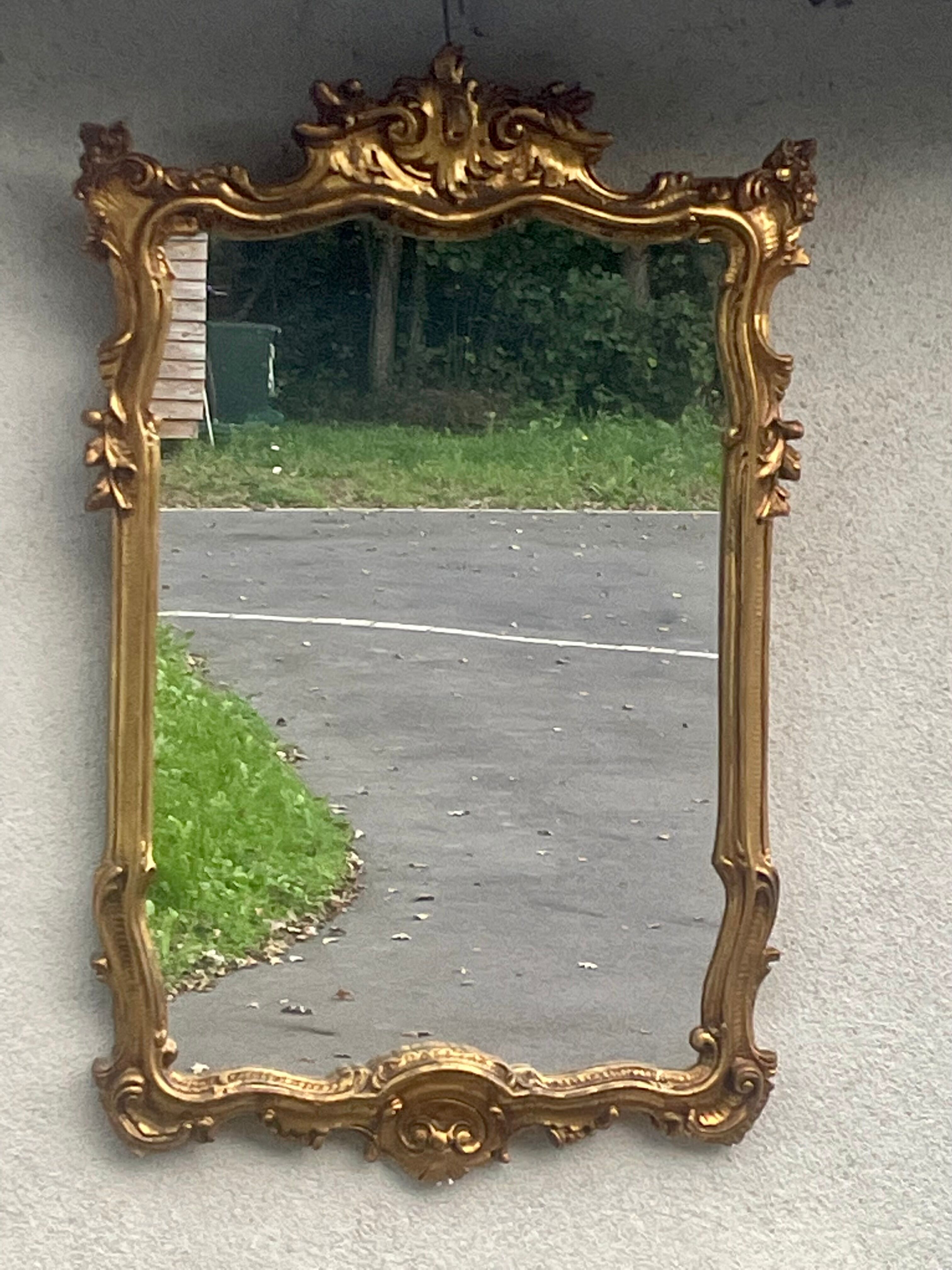 Baroque style mirror, wood and stucco