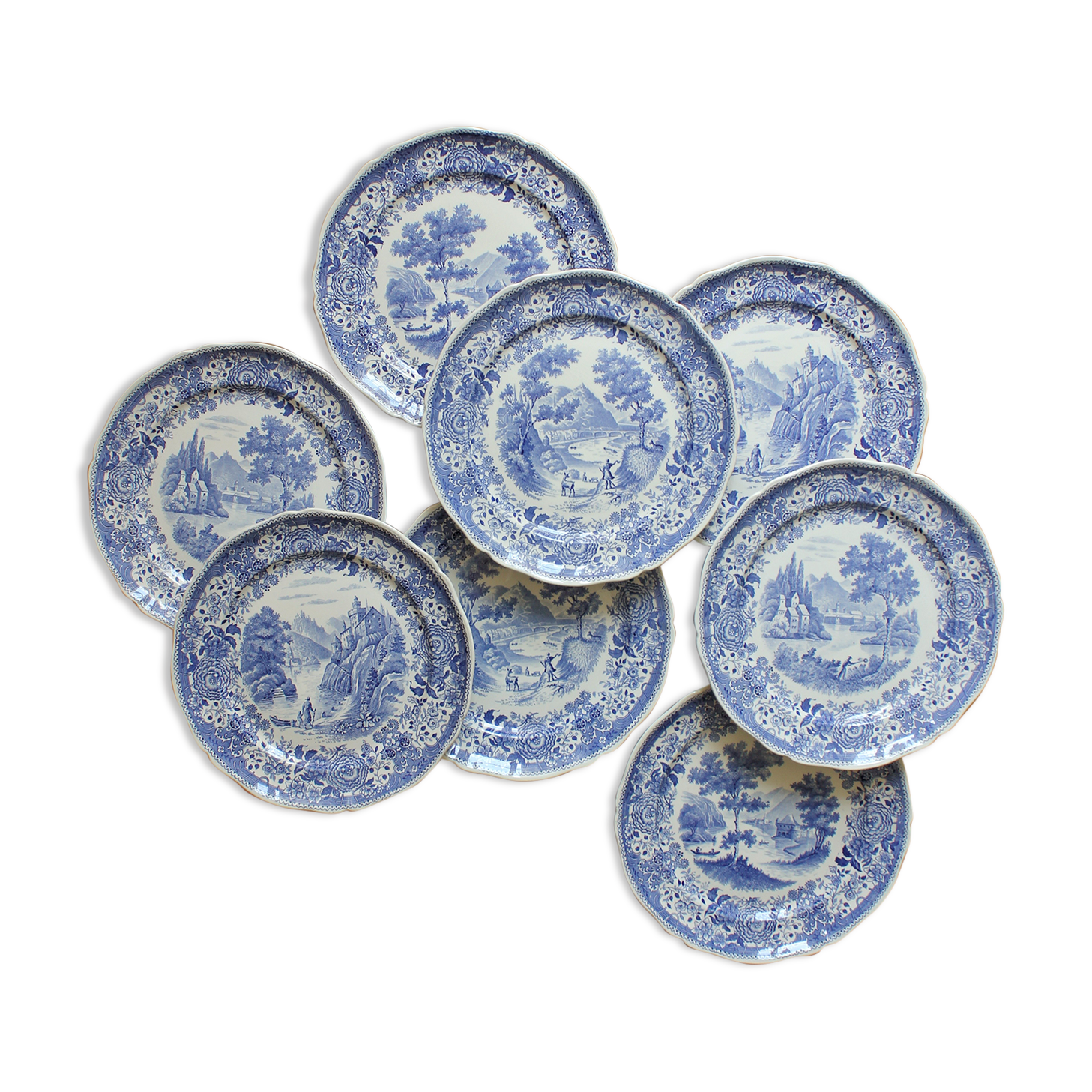 8 flat plates in earthenware "Burgenland" Villeroy and vintage Boch