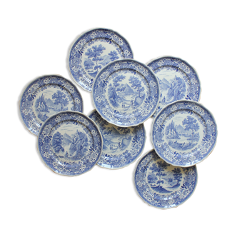 8 flat plates in earthenware "Burgenland" Villeroy and vintage Boch