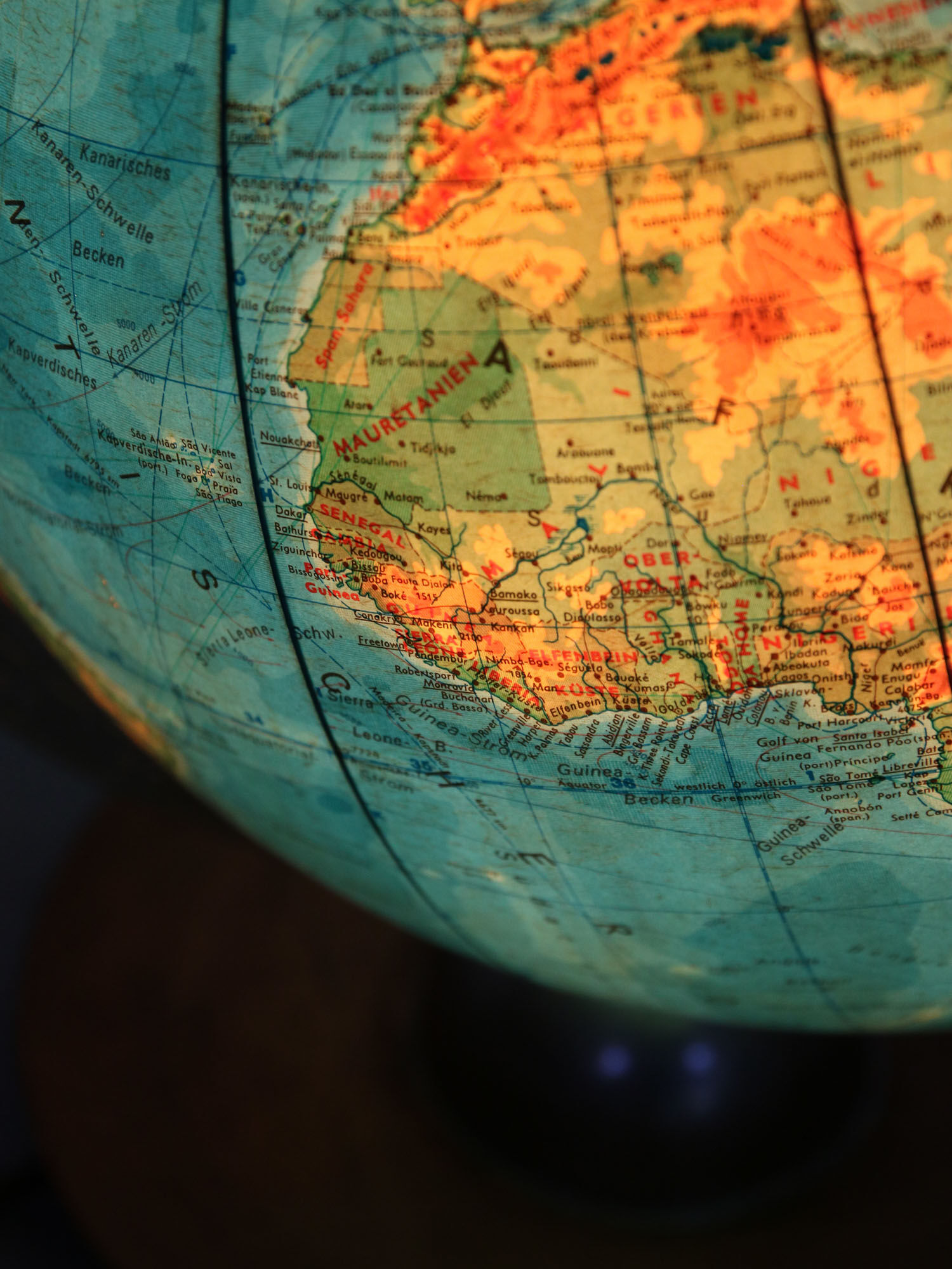 Mid-century Illuminated Glass Globe, 60s