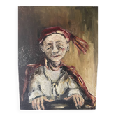 Portrait d’homme huile sur toile signé