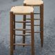 Pair of bar stools, wooden and straw stool, vintage bar stool, vintage stool, decoration