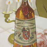 Affiche ancienne en originale entoilée armagnac laressingl Henri le Monnier 1938 gers 32 bar alcool liqueur pub