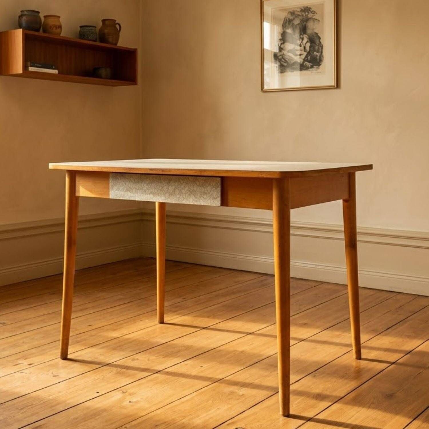 Coffee table, mid-century, formica and wood, 1960s, Czechoslovakia