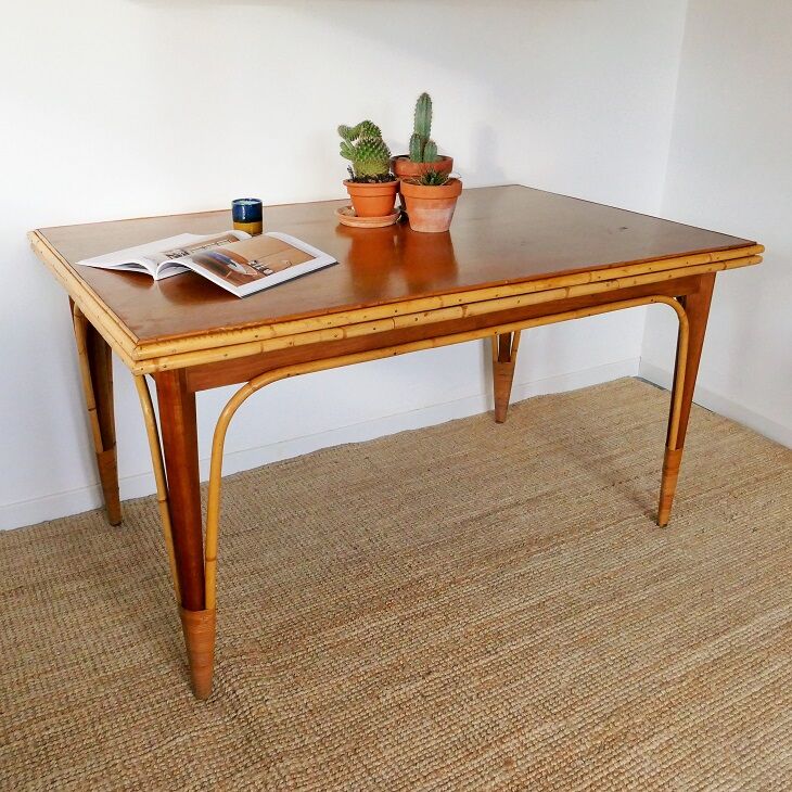 Rattan extension table