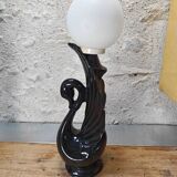 Swan lamp with vintage globe