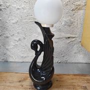Swan lamp with vintage globe
