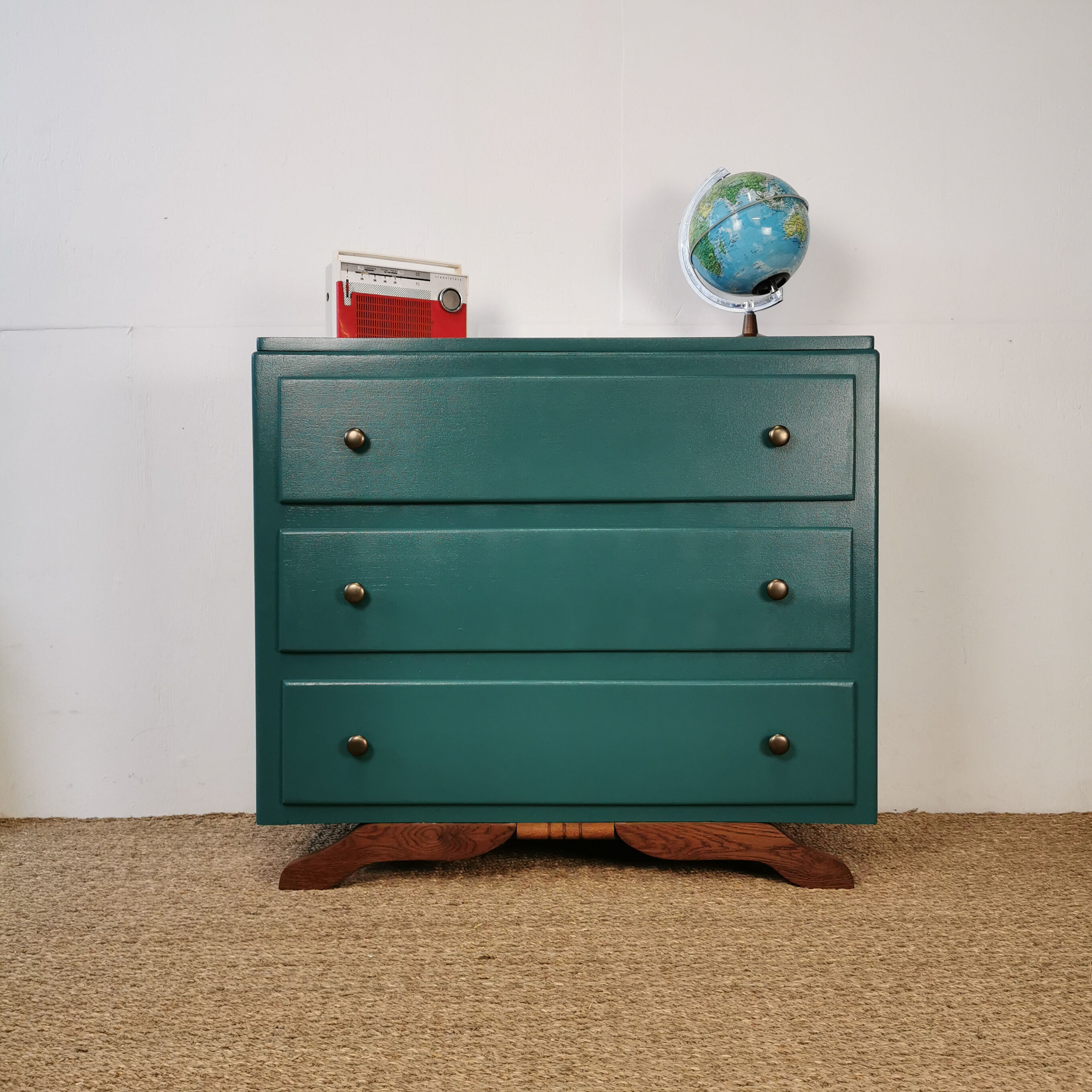 Art deco chest of drawers with mustache feet