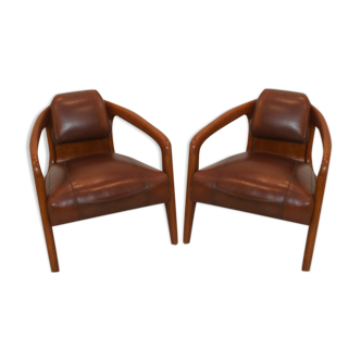 Paire de fauteuils style paquebot