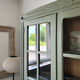 Art Deco library in earthy green