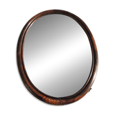 Vintage oval rattan mirror