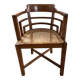 Paquebot office chair in solid teak and caning