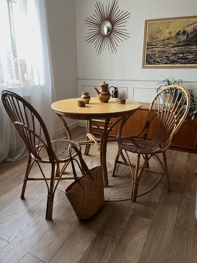 Pair of vintage rattan chairs