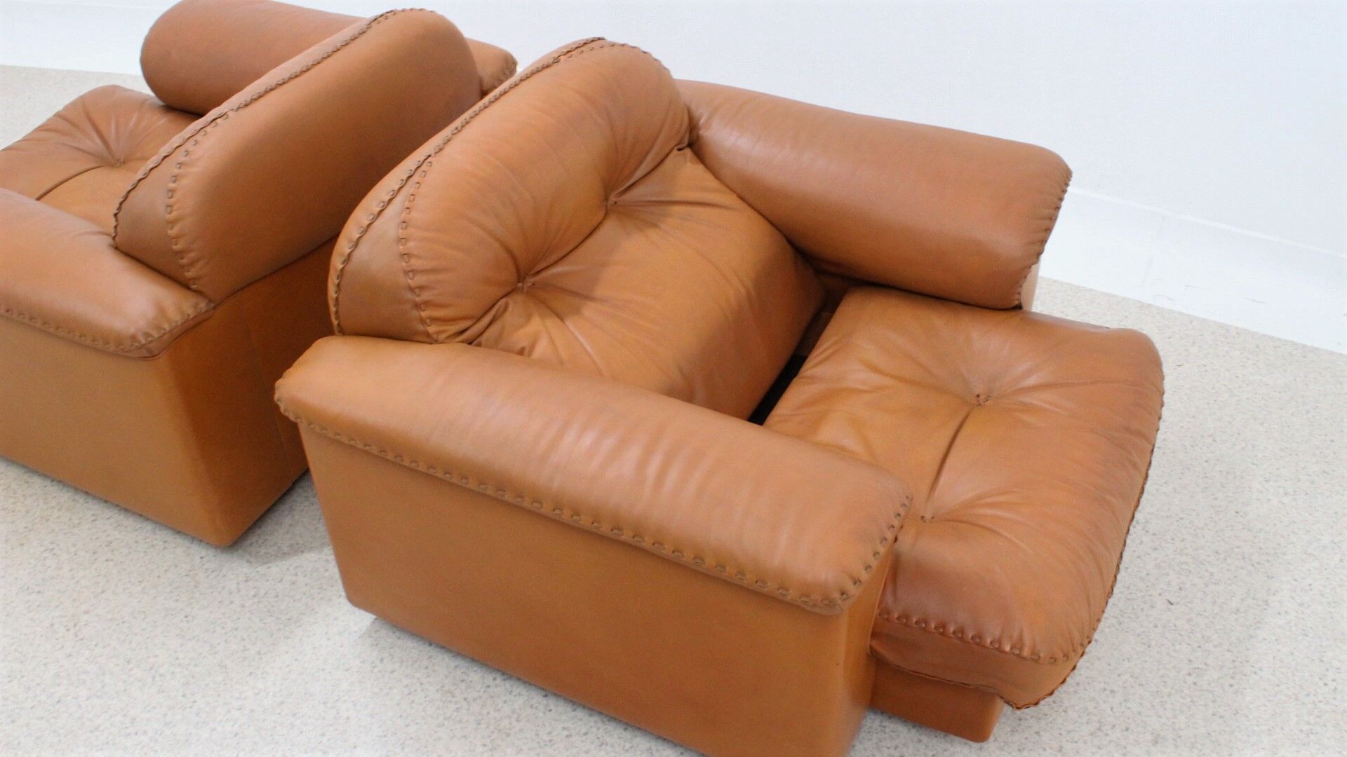 De Sede "DS 101" leather armchairs 1970s