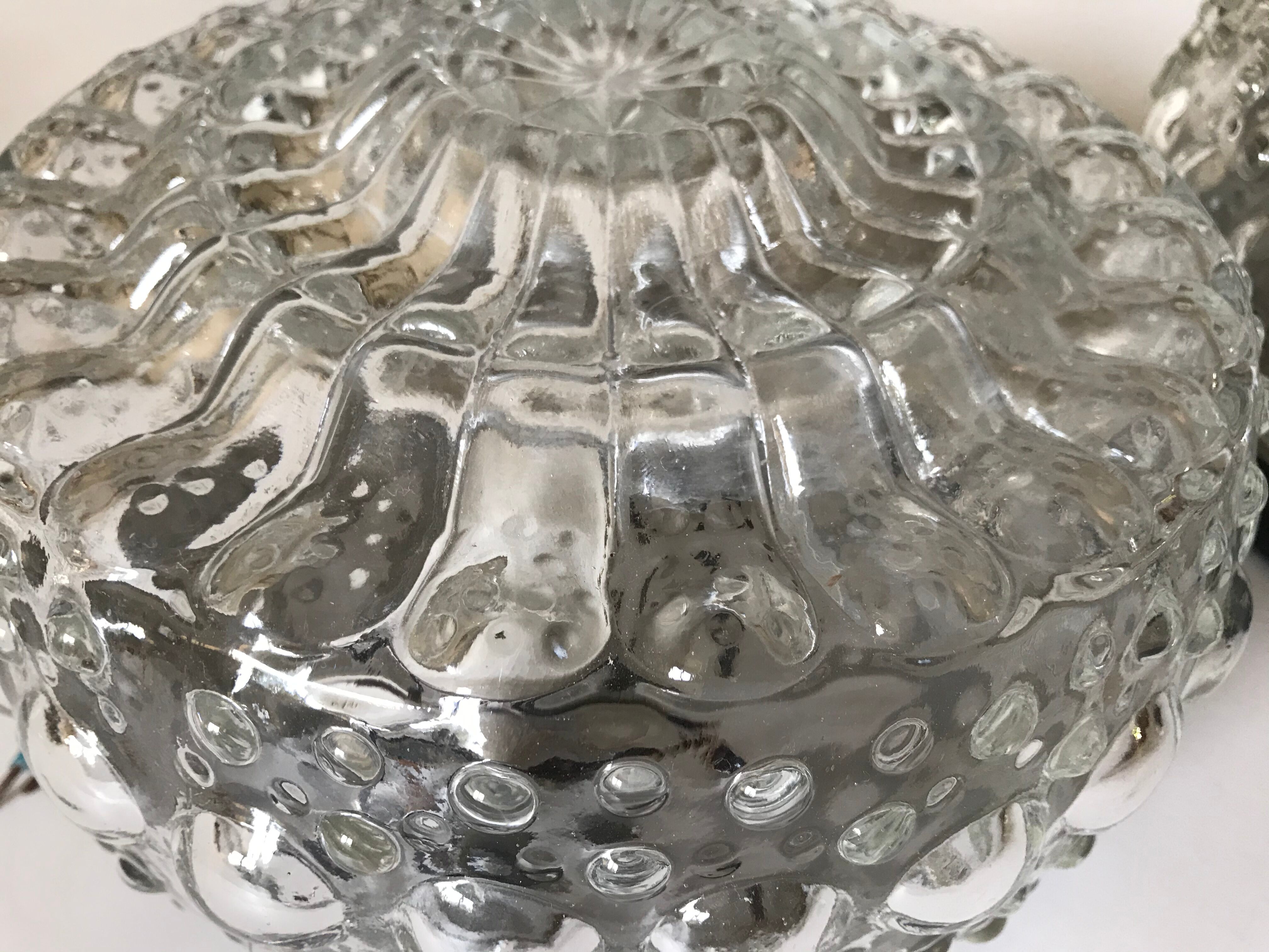 Glass ceiling light circa 1960