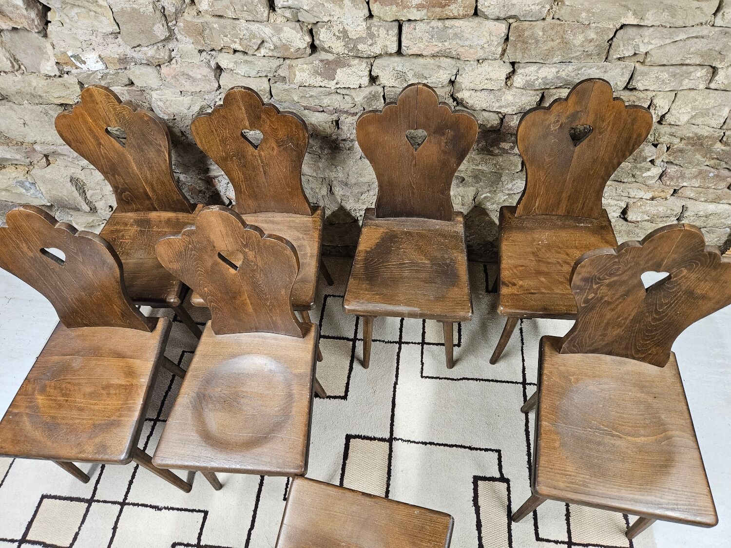 Lot chaises bistrot alsacienne 1960