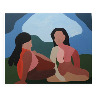 Unique painting "Women on the grass" by Bodasca