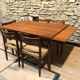 Table vintage scandinave en teck avec deux rallonges