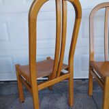 Set of 6 chairs, oak and leather