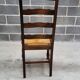 1 set of 6 solid wood chairs with straw seats – Rustic style