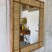 Miroir en rotin vintage