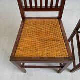 Set of 2 Oak and Cane Chairs by Hans Vollmer for Prag-Rudniker Wickerwork