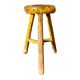 Tabouret en bois primitif sur trépied / hauteur 52 cm