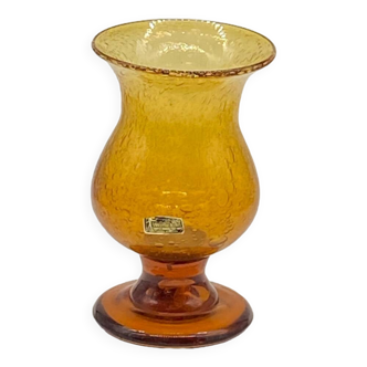Vase / photophore vintage verre bullé, Avallon