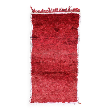 Tapis Marocain Beni M'Guild rouge - 223 x 113 cm