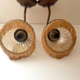 Pair of fringed sconces