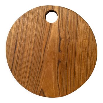 Openwork monoxyl teak circular cutting board D:30