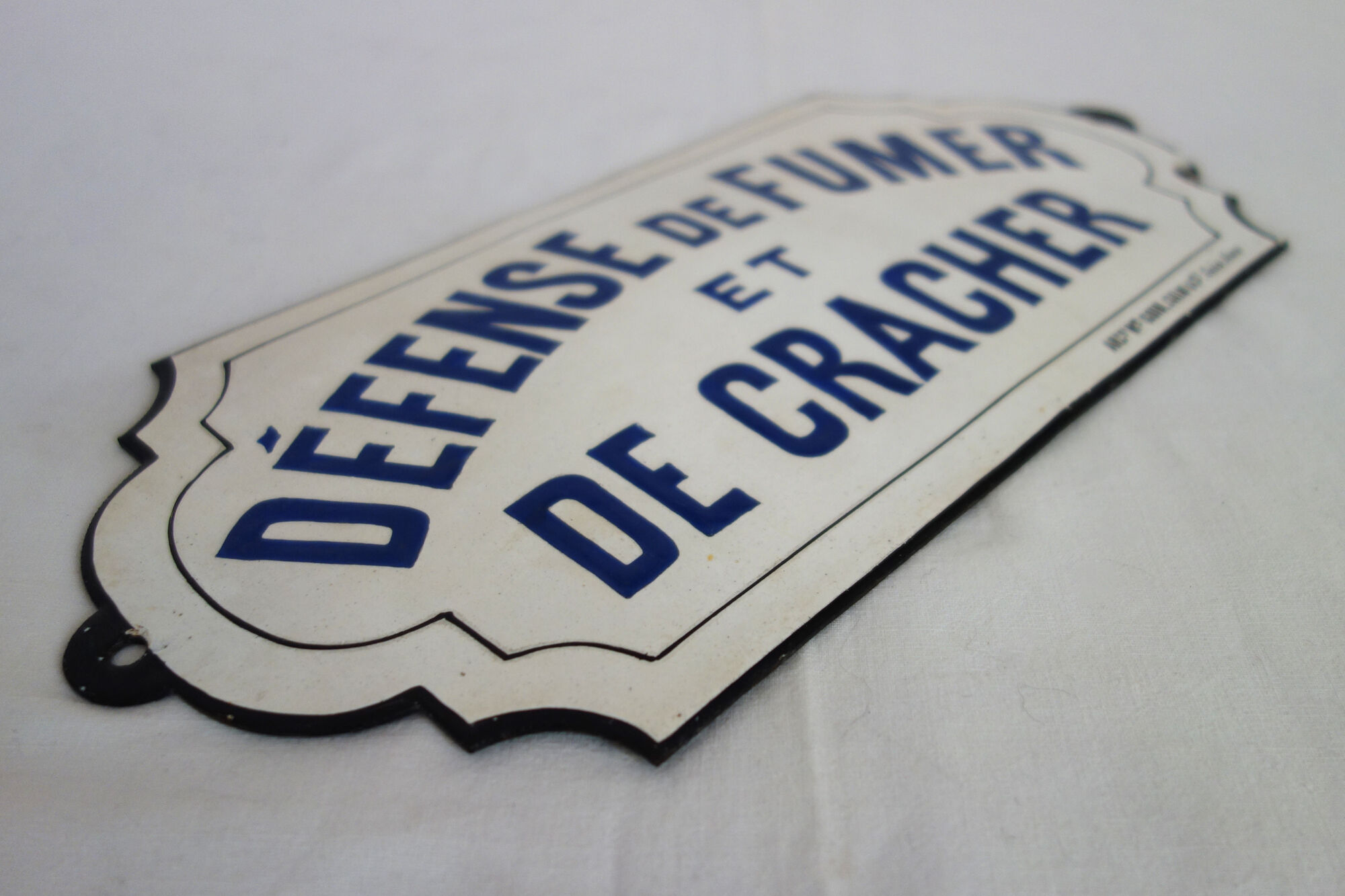 Enameled plaque “No smoking and spitting” 40s/50s