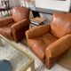 Lot of 2 leather club armchairs