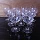 Set of 9 engraved vintage floral balloon white wine glasses.