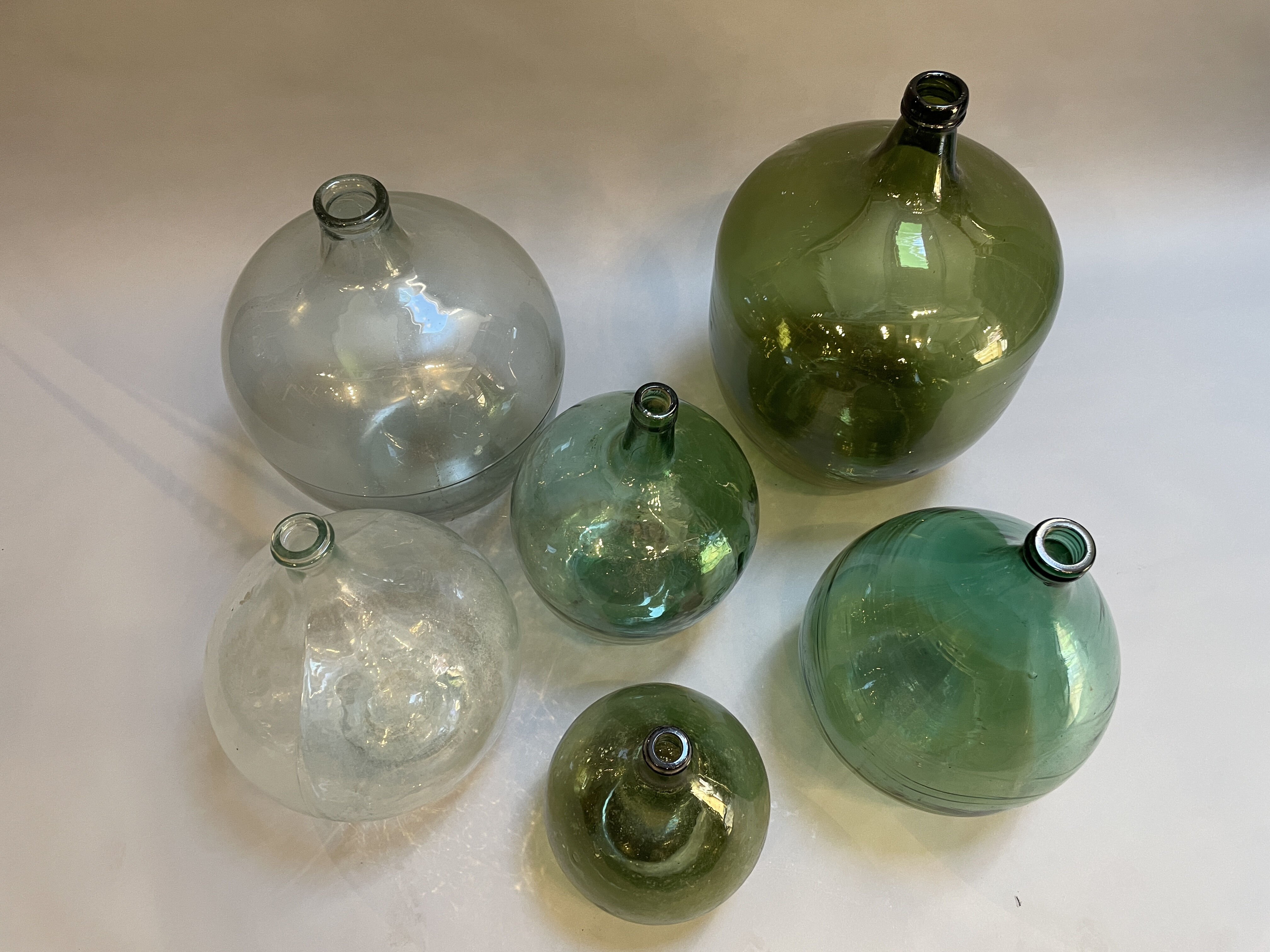 6 large french carboys & demi-johns