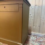 Buffet à plinthes Louis Philippe en bois peint et marbre noir