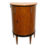 Biedermeier Demilune Half Cabinet in Cherrywood and Brass, France, 1810s