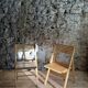 Pair of 90s folding Scandinavian wooden chairs